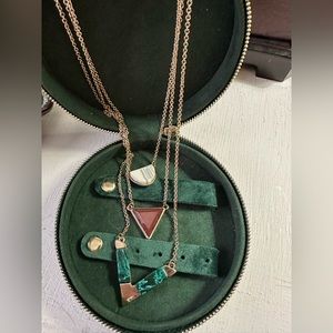 NWOT- Three Tiered Stone Pendant Necklace